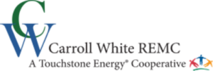 Carroll white REMC logo.
