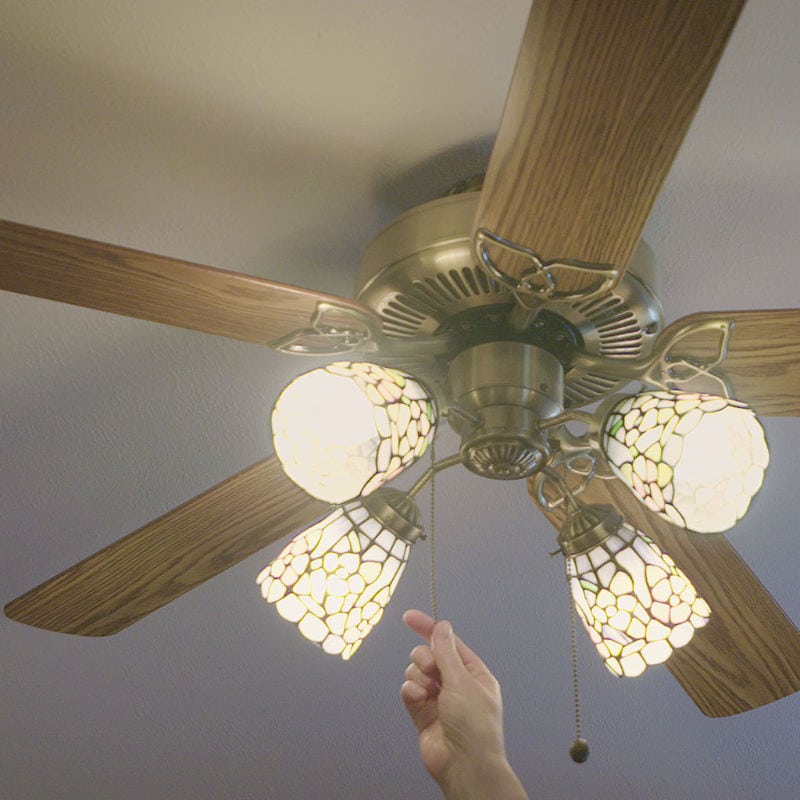 Ceiling Fan Being Turned On