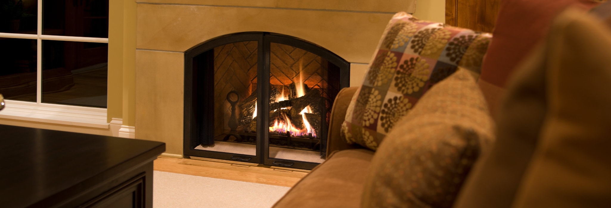 Gas fireplace service.